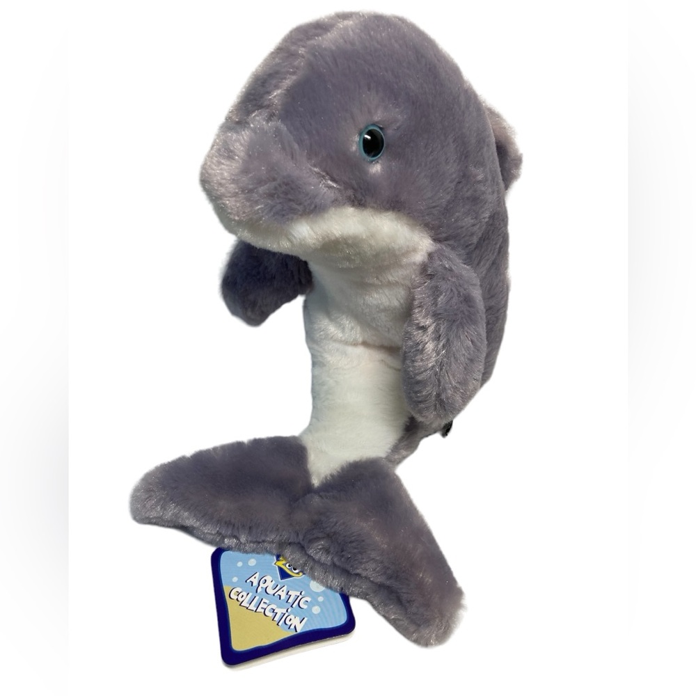 The Petting Zoo‎ Dolphin 8” Plush Aquatic Collection with Tags Pink Shirt